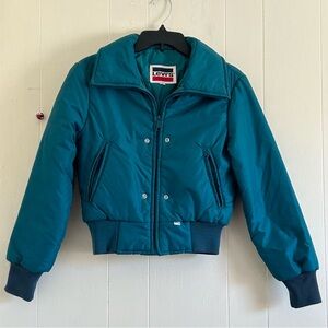 Levi's Levi’s Retro Streetwear Women’s Nylon Puffer Green Teal Jacket Size Small